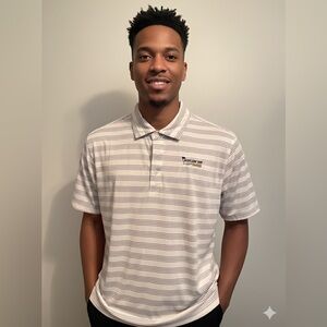 Ahead Extreme Red and Black Striped Polo Shirt